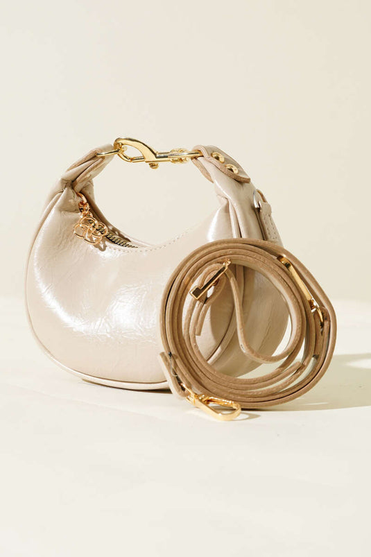 Mini Bag with Hook, Beige