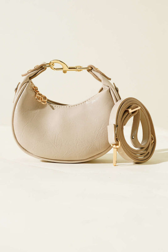 Mini Bag with Hook, Beige