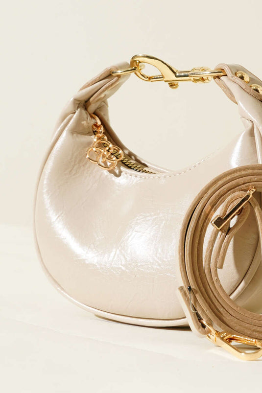 Mini Bag with Hook, Beige