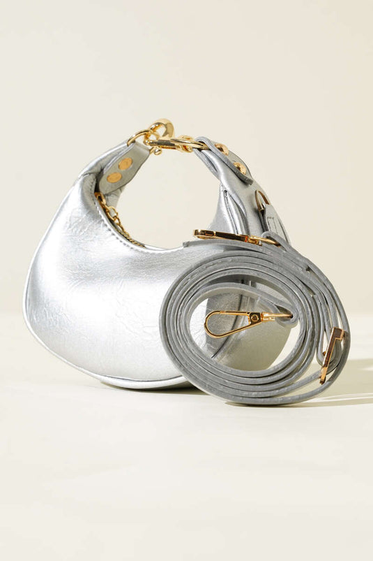 Silver Mini Bag with Hook