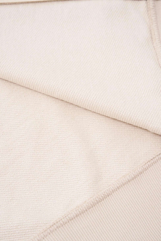 Kanguru Pocket Hooded Cotton Men's Sweatshirt Beige