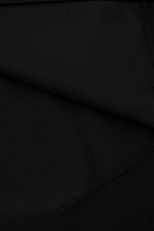 Kanguru Pocket Hooded Cotton Men's Sweatshirt Black