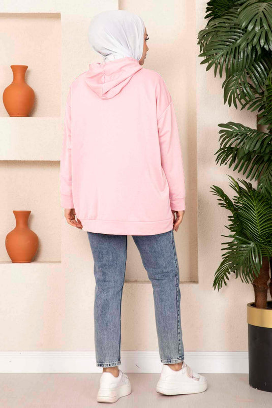 Sweat Hijab Poche Kangourou Poudre