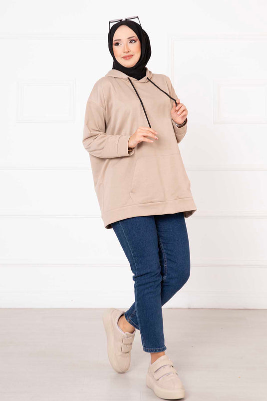 Sweat-shirt Hijab avec poche kangourou en vison