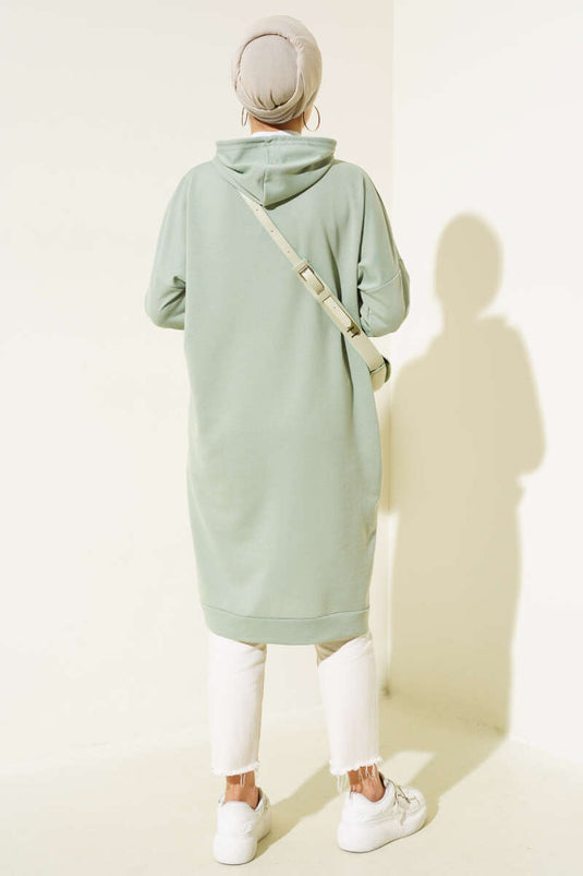 Tunica con tasca a marsupio Verde