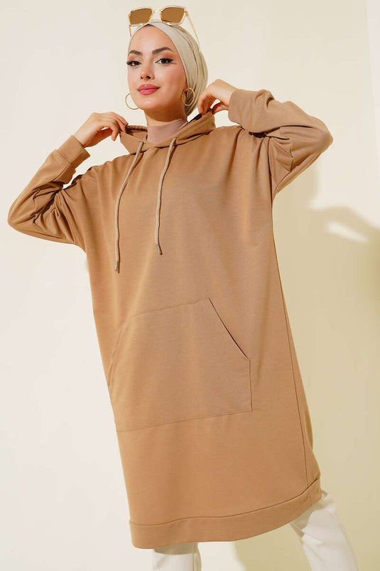 Kanguru Cepli Tunik Latte