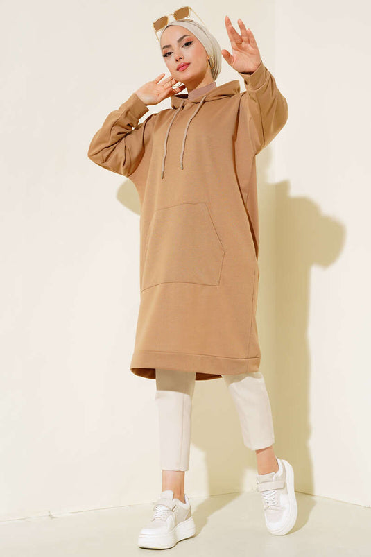 Kanguru Cepli Tunik Latte