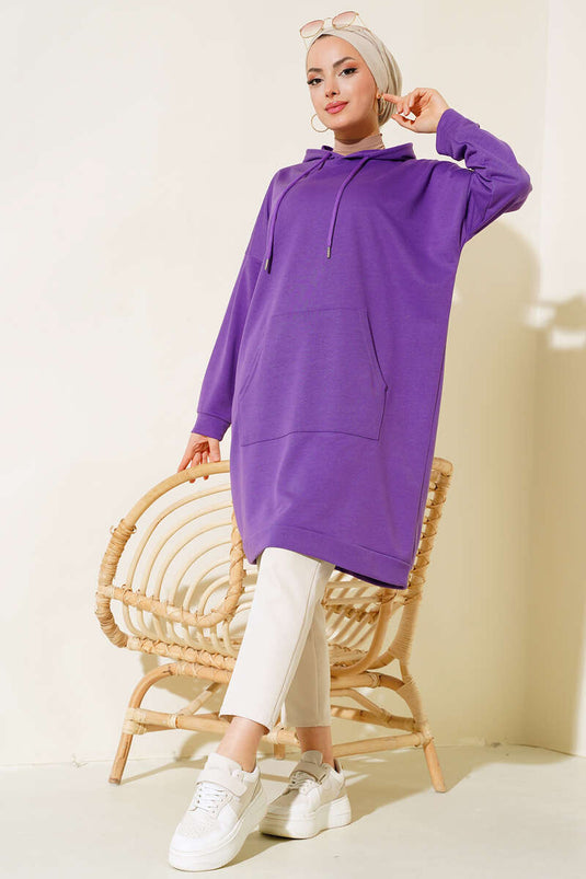 Kanguru Cepli Tunik Mor