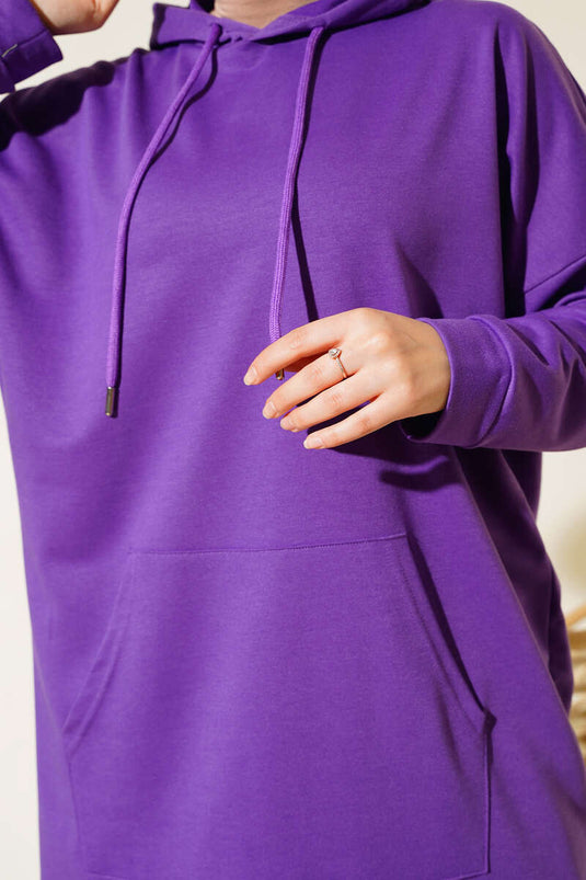 Kanguru Cepli Tunik Mor