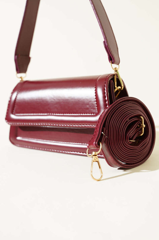 حقيبة يد مغناطيسية بغطاء لون خمري