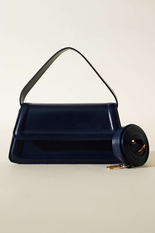 Pochette magnétique avec couvercle, bleu marine