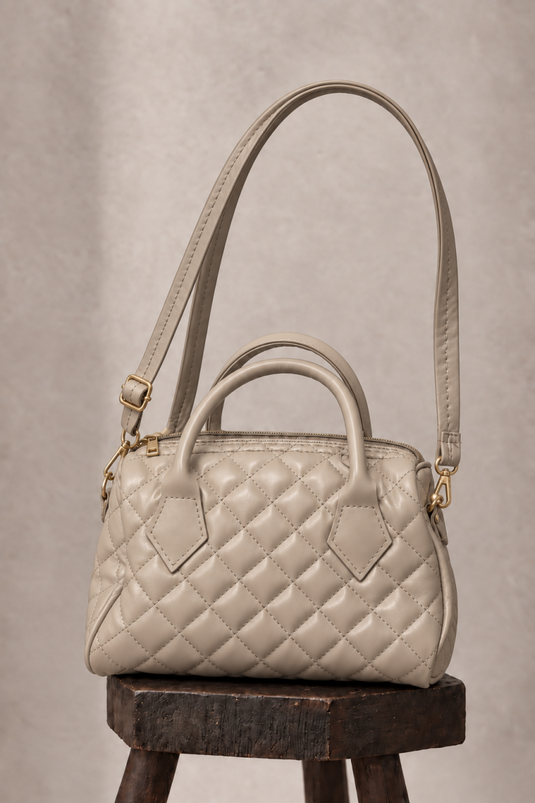 Sac À Main Matelassé Beige