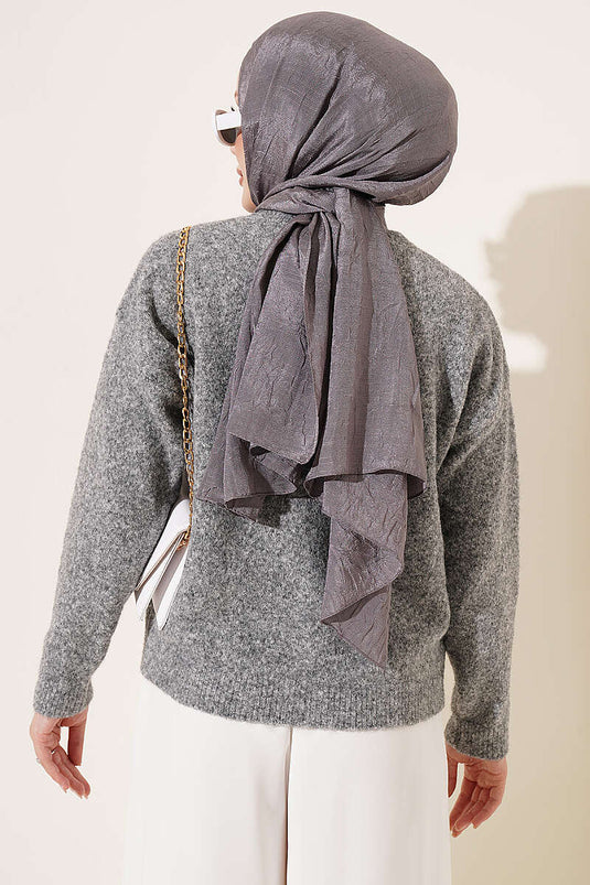 Gilet Gris À Boutons Et Motif Baklava