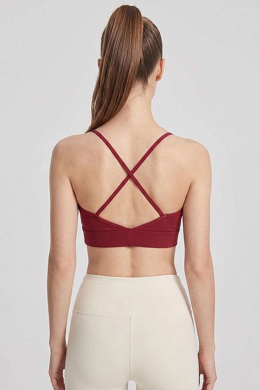 Bordeauxfarbener Bustier mit Rückenriemen und Kapuze