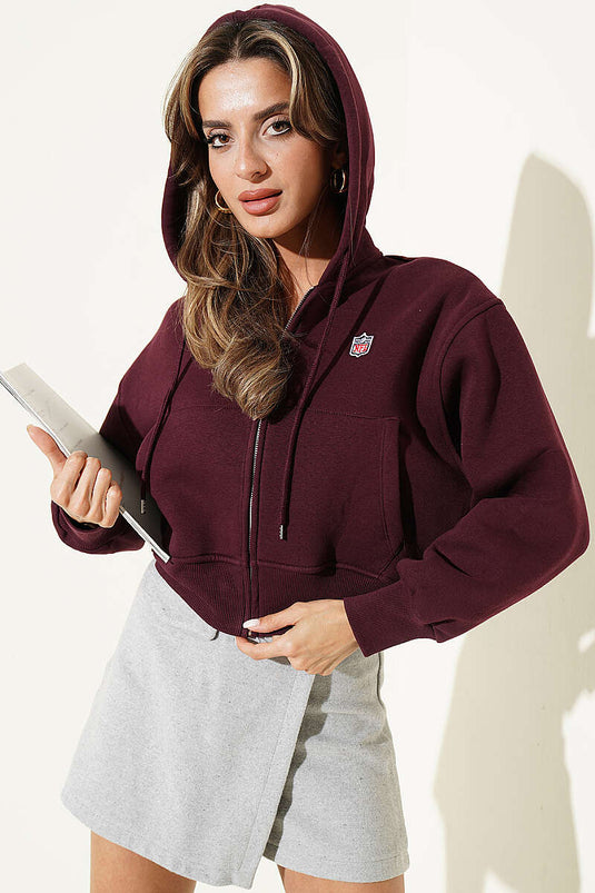 Gilet Court À Capuche Avec Logo En Mauve