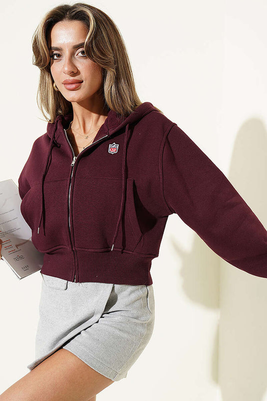 Gilet Court À Capuche Avec Logo En Mauve