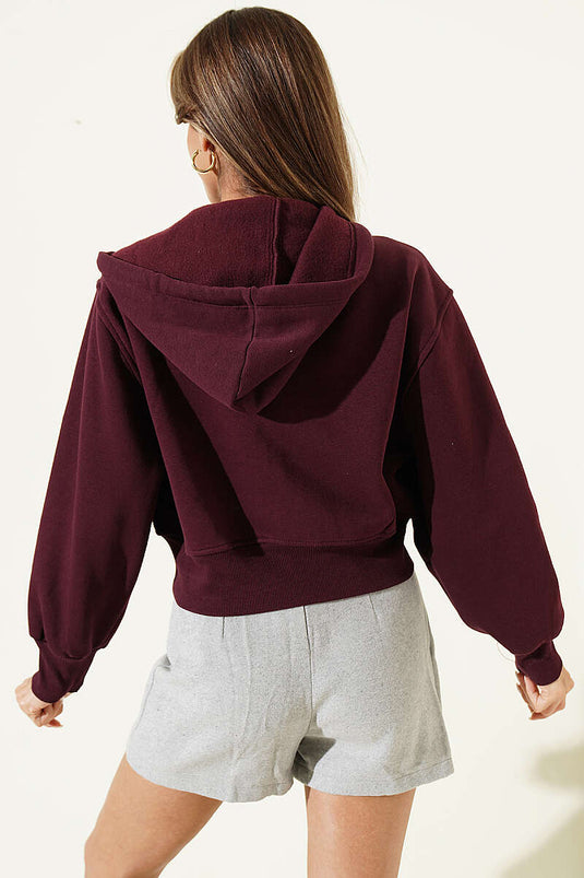 Gilet Court À Capuche Avec Logo En Mauve
