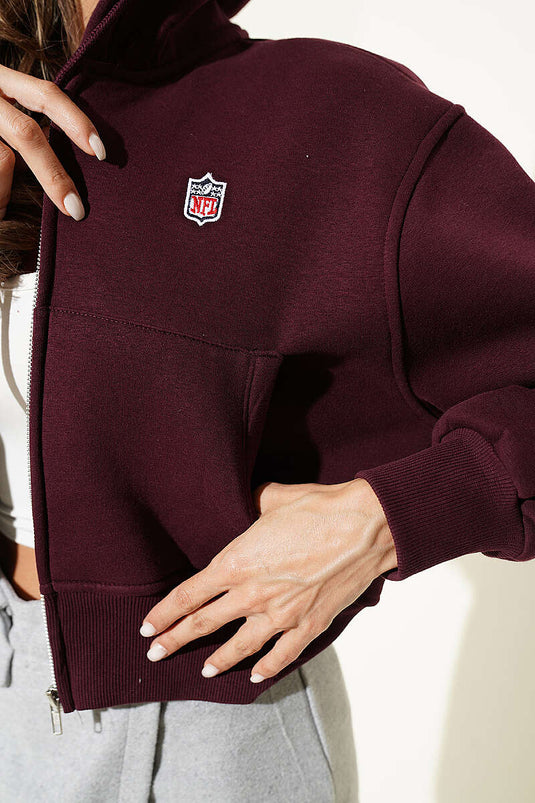 Gilet Court À Capuche Avec Logo En Mauve