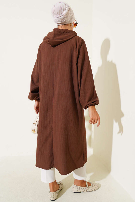 غطاء لحاء شجرة جيب ذو غطاء للرأس من القهوة