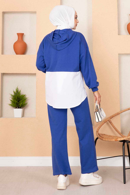 Hooded Two-Piece Set in Royal Blue