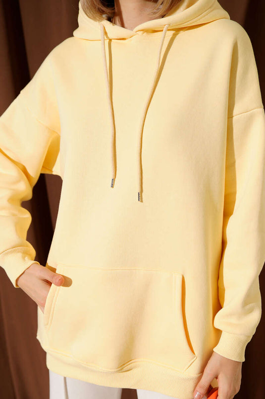 Hoodie met kangoeroezak, limoengroen