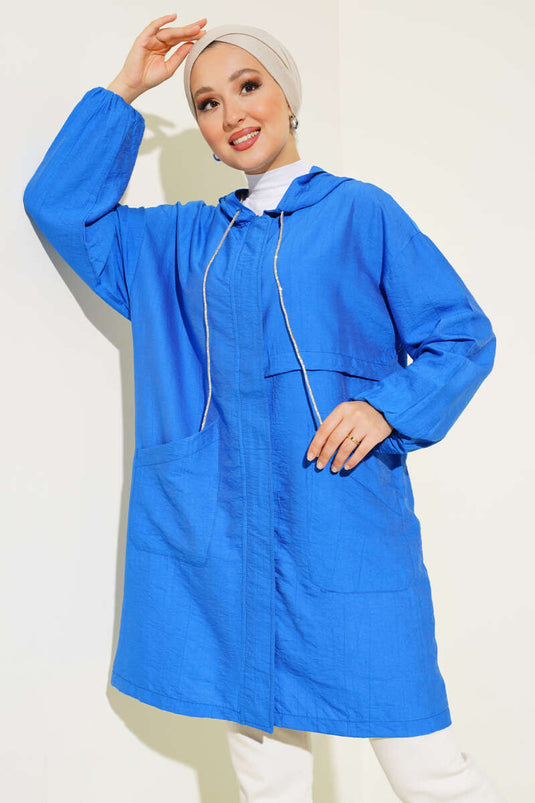 Hooded Pocket Front Pot Jacket