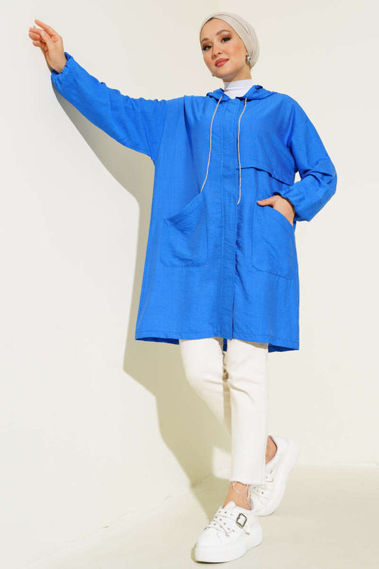 Hooded Pocket Front Pot Jacket
