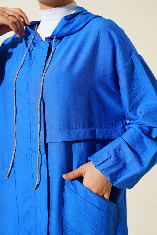 Hooded Pocket Front Pot Jacket