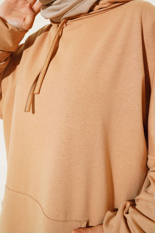 Sweat Oversize à Capuche Latte