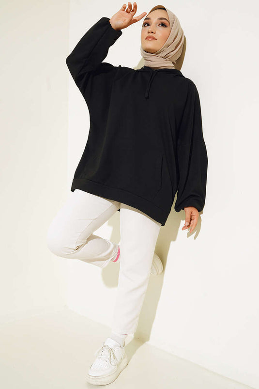 Hooded Oversize Sweat Black