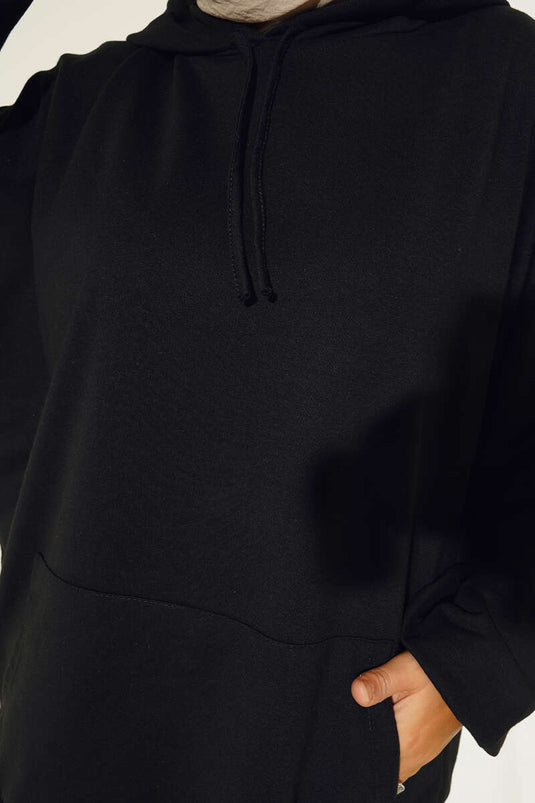 Sweat à capuche oversize noir