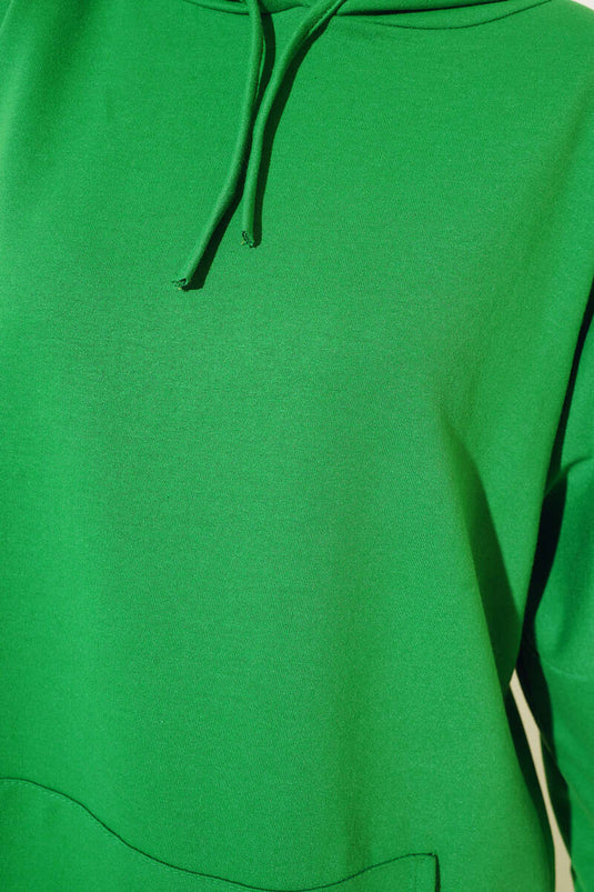Sweat Oversize à Capuche Vert