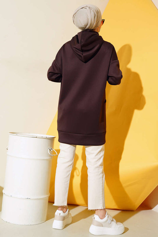 Tunique Scuba À Capuche Marron