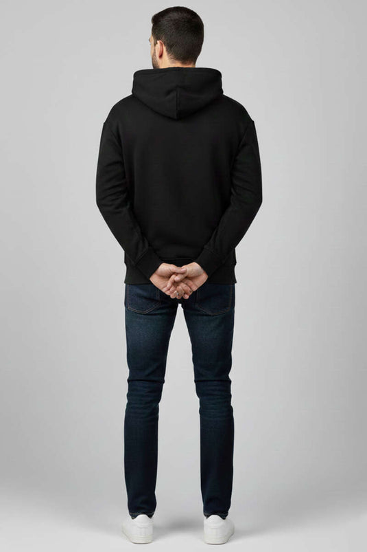 Kapüşonlu Üç İplik Erkek Sweatshirt Siyah