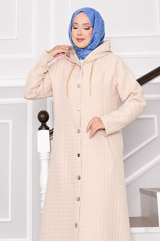 Steppmantel mit Kapuze und Taschendetails