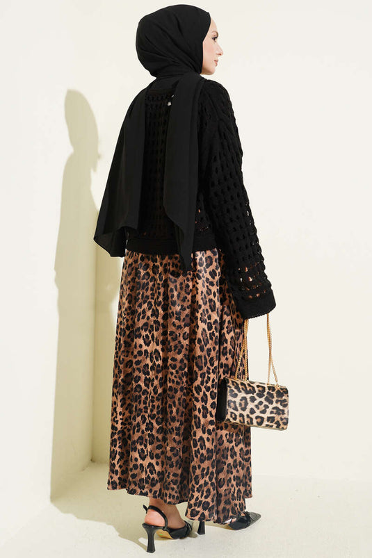 Kare Ajurlu Strickpullover Schwarz