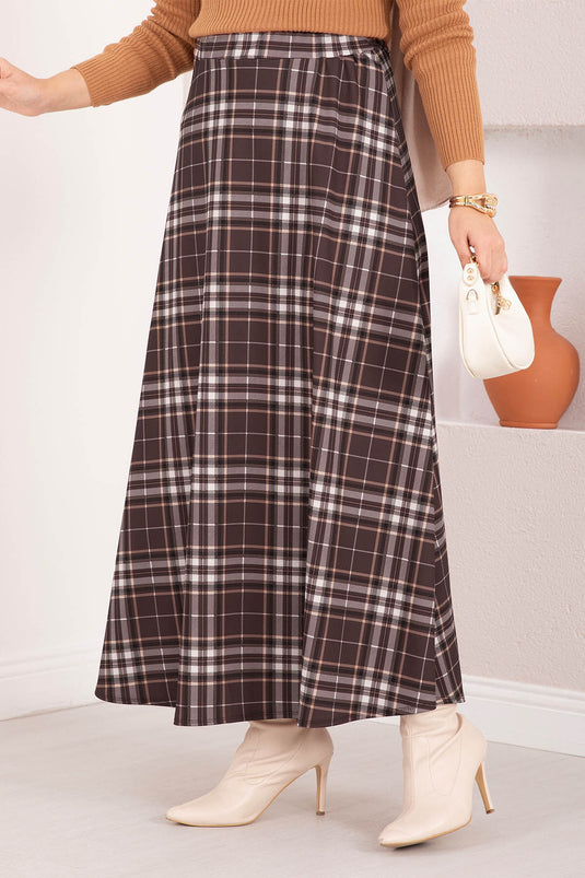 تنورة غوص منقوشة، بنية اللون