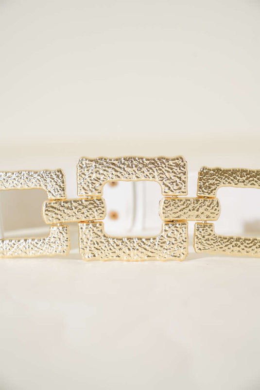 Ceinture élastique blanche à boucle carrée détaillée