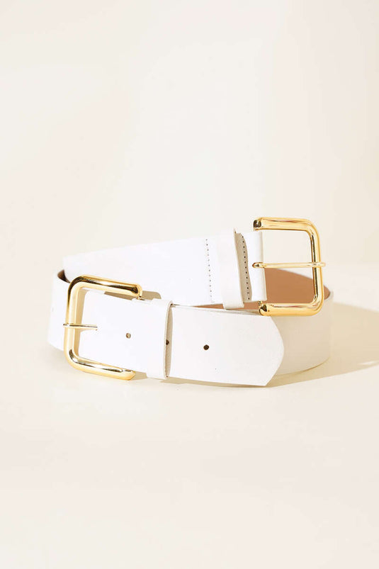 Ceinture blanche à boucle carrée