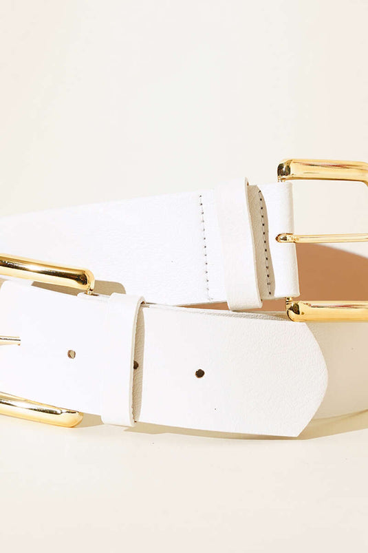 Ceinture blanche à boucle carrée