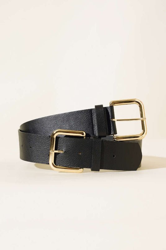 Square Buckle Belt Black