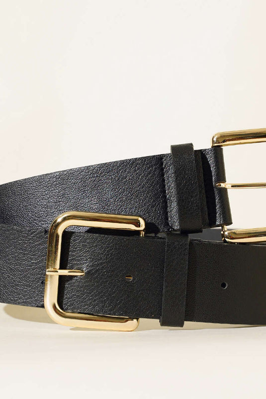 Square Buckle Belt Black