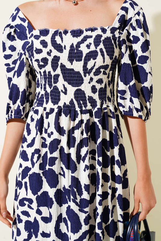 Robe midi Gipel à encolure carrée bleu marine