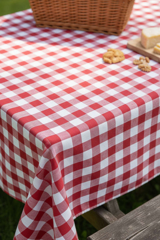 Checkered Tablecloth Red