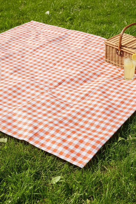 Checked Tablecloth Orange