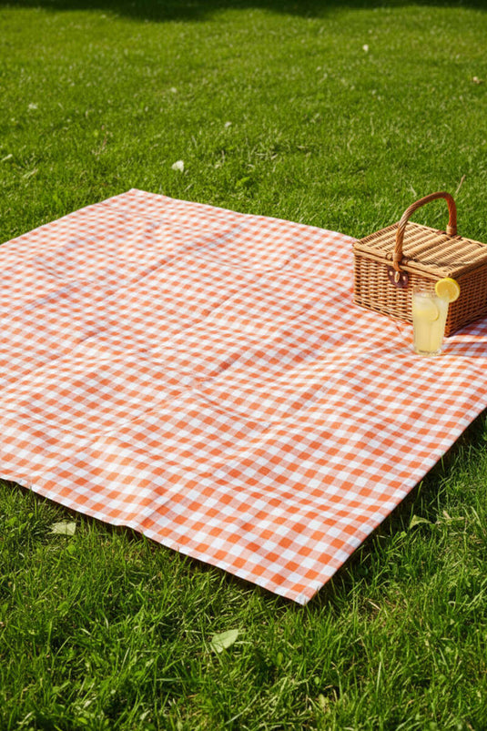 Checked Tablecloth Orange