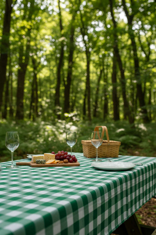 Checked Tablecloth Green