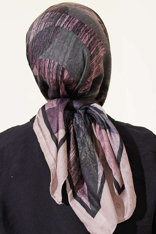 Foulard Ayda en bambou à motifs variés beige