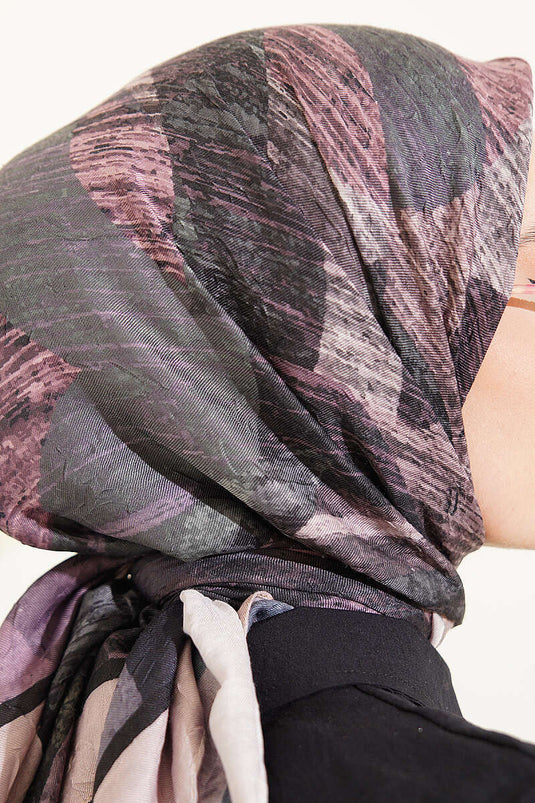 Foulard Ayda en bambou à motifs variés beige