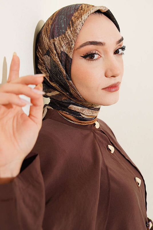وشاح عيدا من بامبو كراش بنقشة مختلطة بلون الخردل